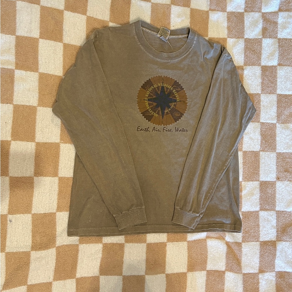 Graphic Long Sleeve Earth Elements Brown Long Sleeve Tee